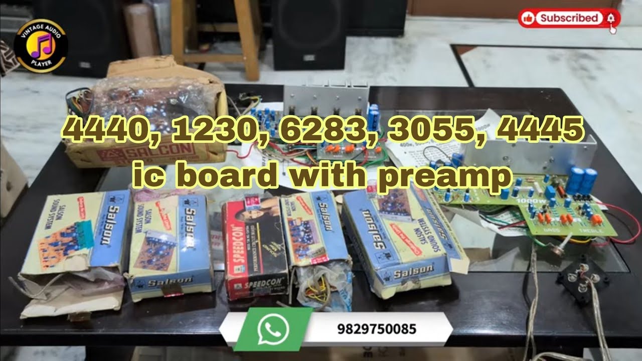 4440,1230, 6283, 3055 ic circuit board with preaamp #vintageaudioplayer #cassetteplayer #Ahuja