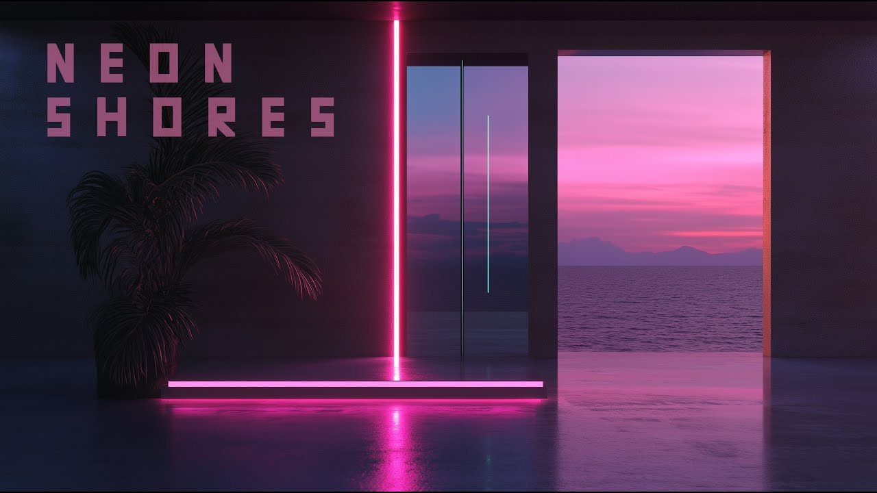 Neon Sunset - Futuristic Coastal Ambience - 2 Hours