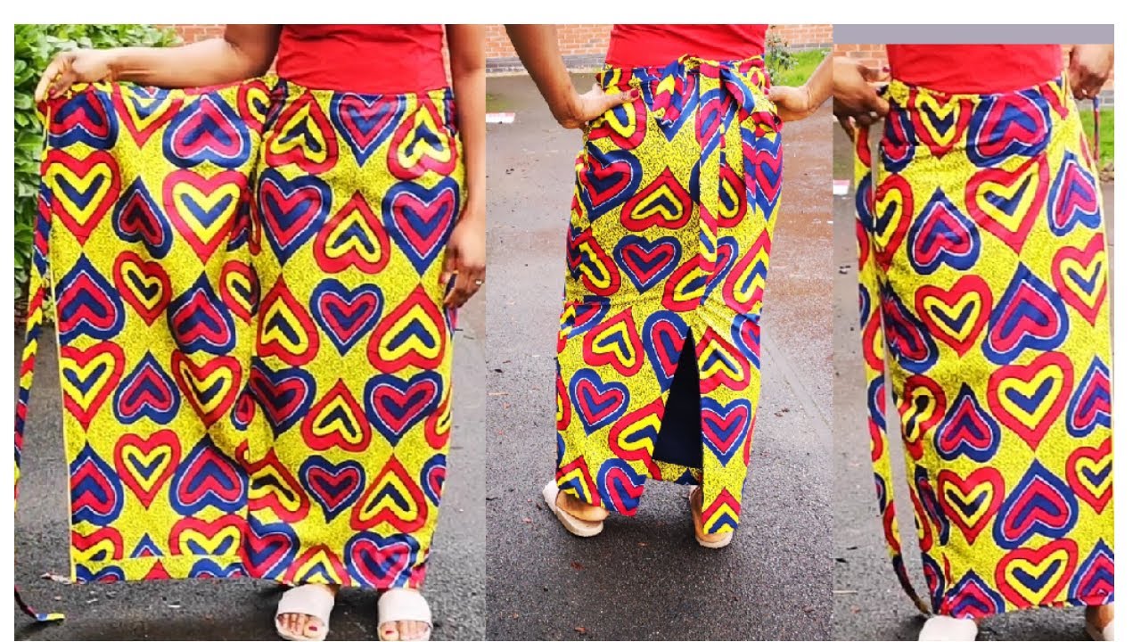 How to make a trendy pencil wrap skirt with vent (Iro skirt) | wrapper skirt cutting and sewing #DIY