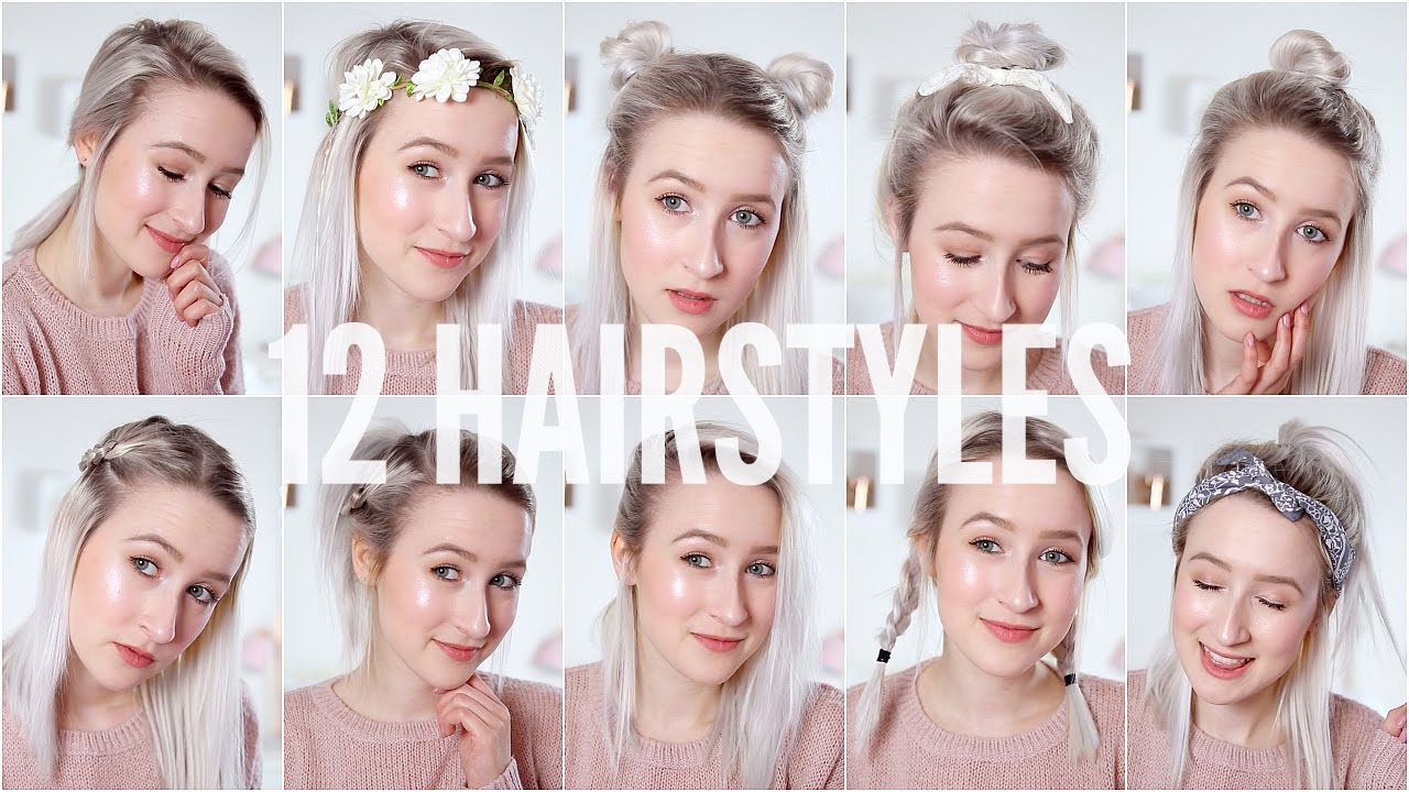12 EASY HEATLESS HAIRSTYLES - Short / Medium Hair | Sophie Louise