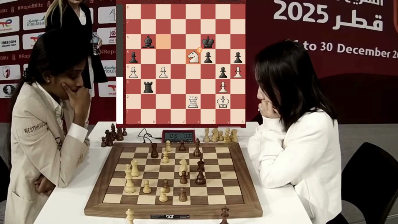 Vaishali Falls to Lei Tingjie in Round 6 | Women’s World Rapid Championship 2025 #chess #chessgame
