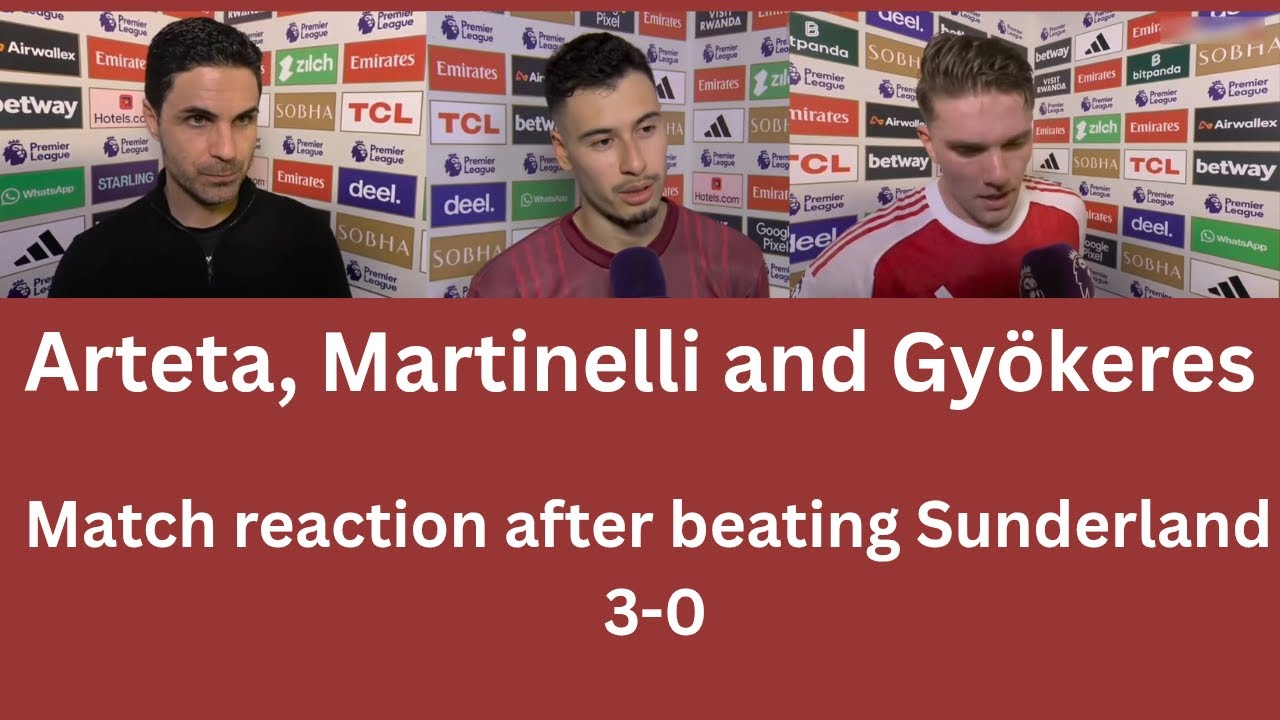 ARTETA,MARTINELLI and GYOKERES MATCH INTERVIEW after BEATING SUNDERLAND 3-0 #arsenal #arsenalfc #afc
