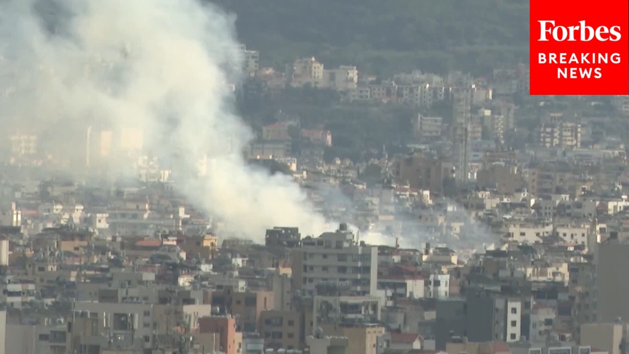 Smoke Rises Above Beirut, Lebanon After Israeli Strikes
