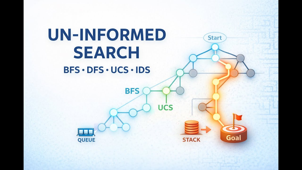Chapter 3 | Uninformed Search Algorithms in AI (BFS, DFS, UCS, IDS) | 3B