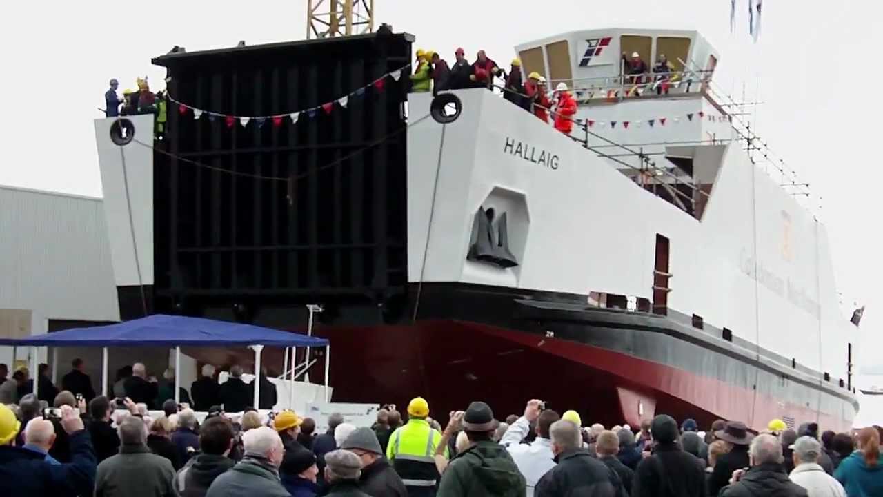 Hallaig ferry launch 17th Dec 2012