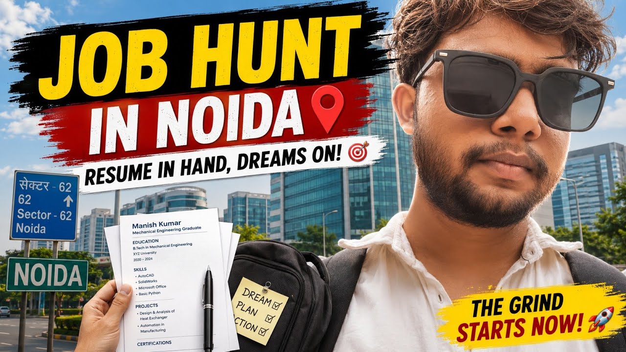 Job Hunt in Noida 2026 | Visiting Companies | Fresher Vlog. 