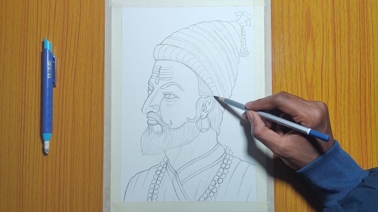 How to Draw Chhatrapati Shivaji Maharaj Step by Step | Realistic Pencil Sketch Tutorial .