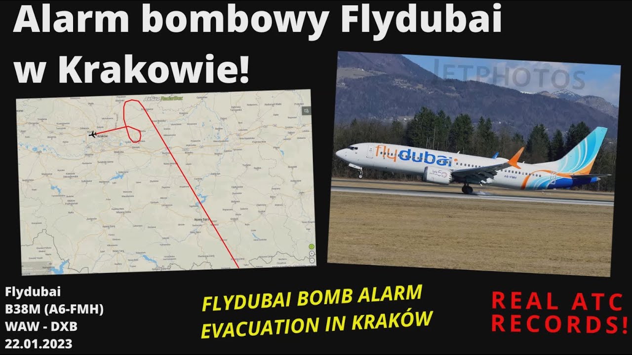 Alarm bombowy Flydubai w Krakowie! FLYDUBAI BOMB ALARM IN KRAKÓW #ATCPolska