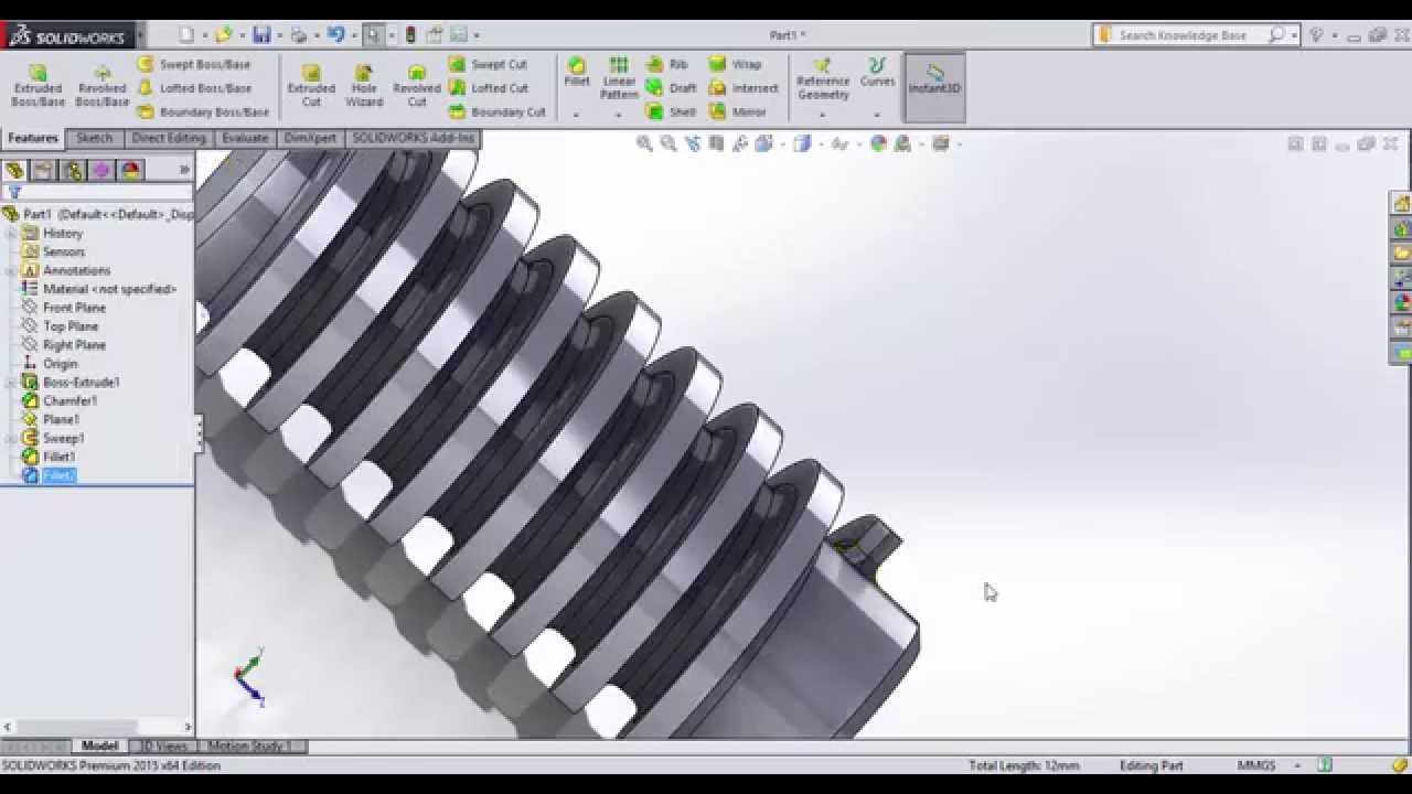 Making Power Screw By SolidWorks