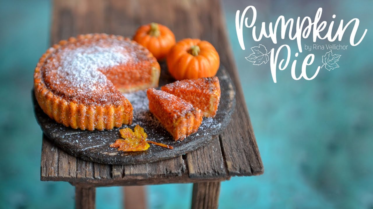 Miniature realistic Pumpkin Pie for dollhouse 🍁 Easy polymer clay tutorial