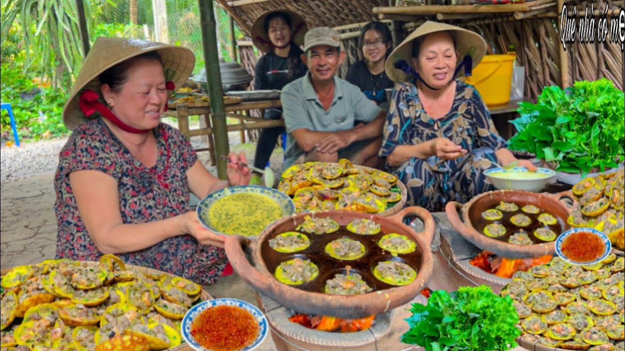Bánh Khọt Hến Tôm Thịt, Đậu Xanh | Hương Vị Bánh Quê || Shrimp and meat banh khot