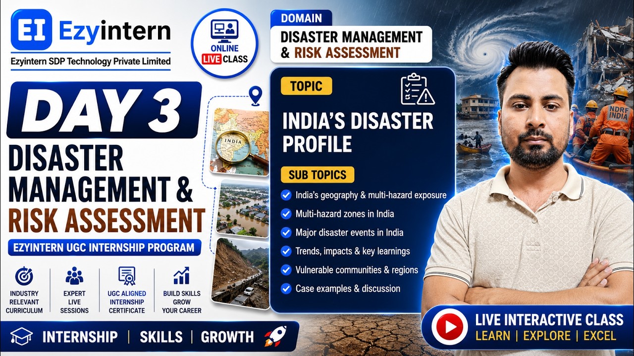 Day 3: India's Disaster Profile & Major Historical Disasters | EzyIntern UGC Internship Program
