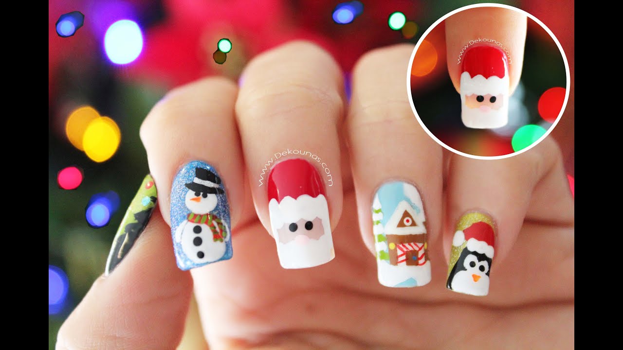 Decoración de uñas navidad PAPÁ NOEL - Santa Claus nail art