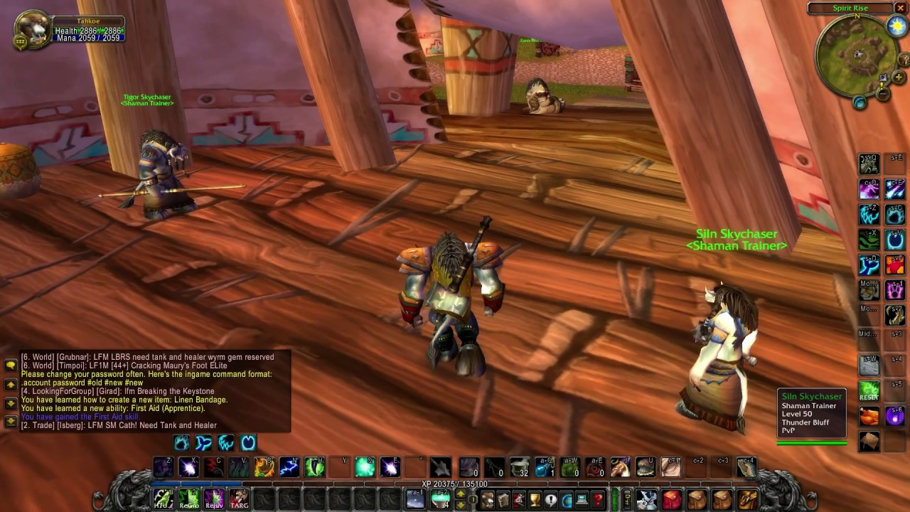 Where is the Shaman Trainer of Thunder Bluff - Vanilla WoW Elysium