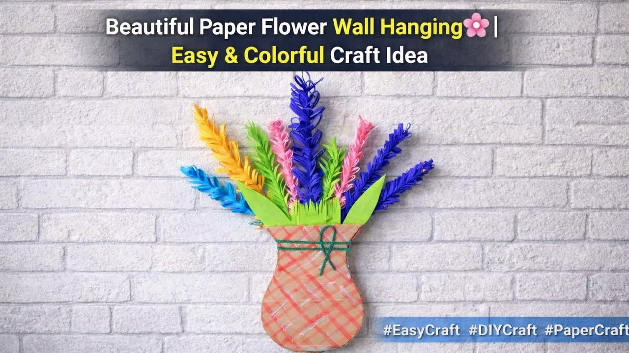 Beautiful Paper Flower Wall Hanging  | Easy & Colorful Craft Idea