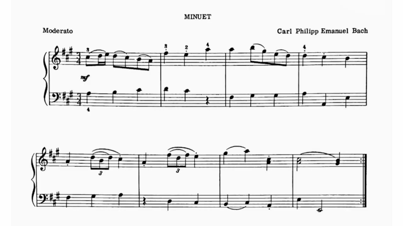 Minuet in A Major by C.P. E. Bach