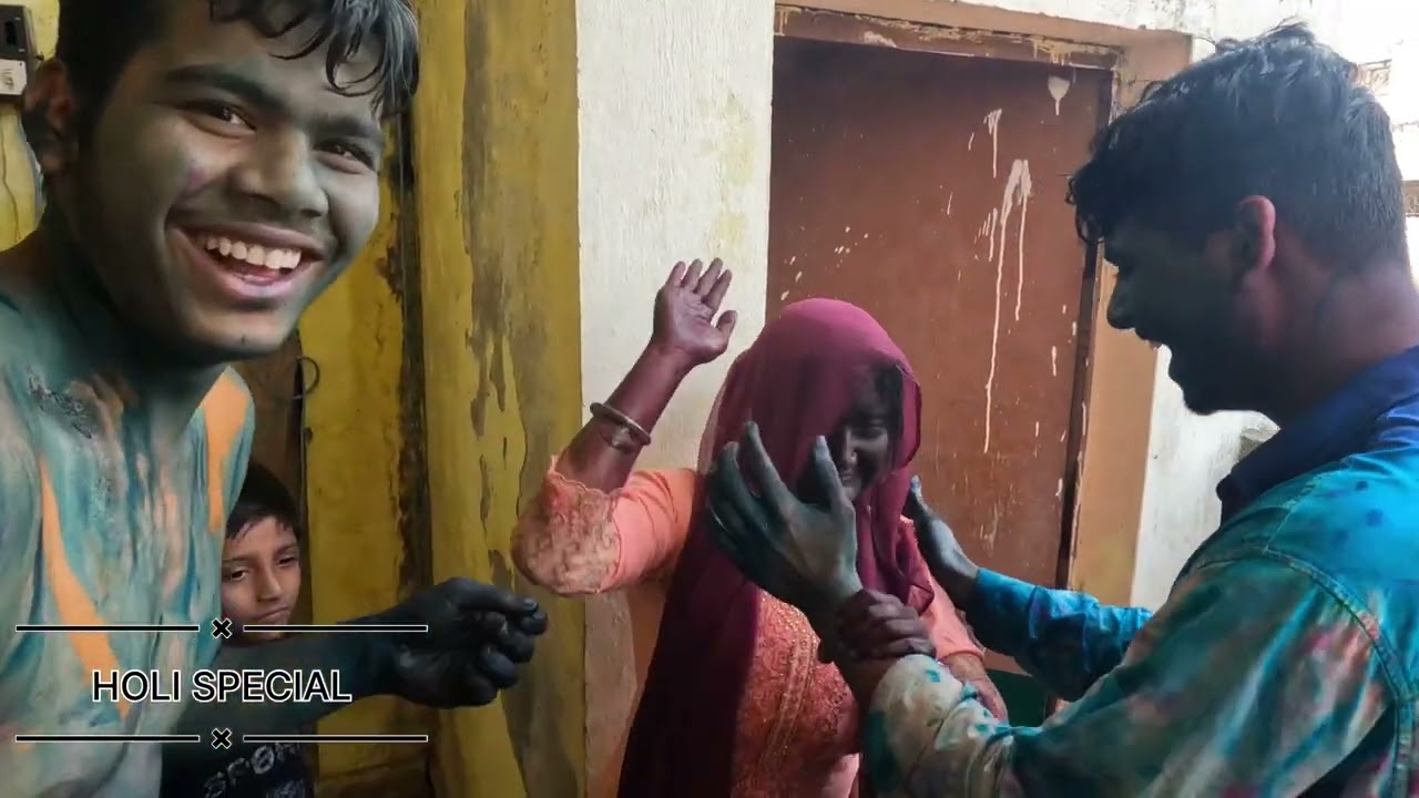 KICHAD S HOLI KHELI BHABHI NE 😂😂 PART - 7 || GAO MAIN BHABHI KE SATH HOLI 😂😂