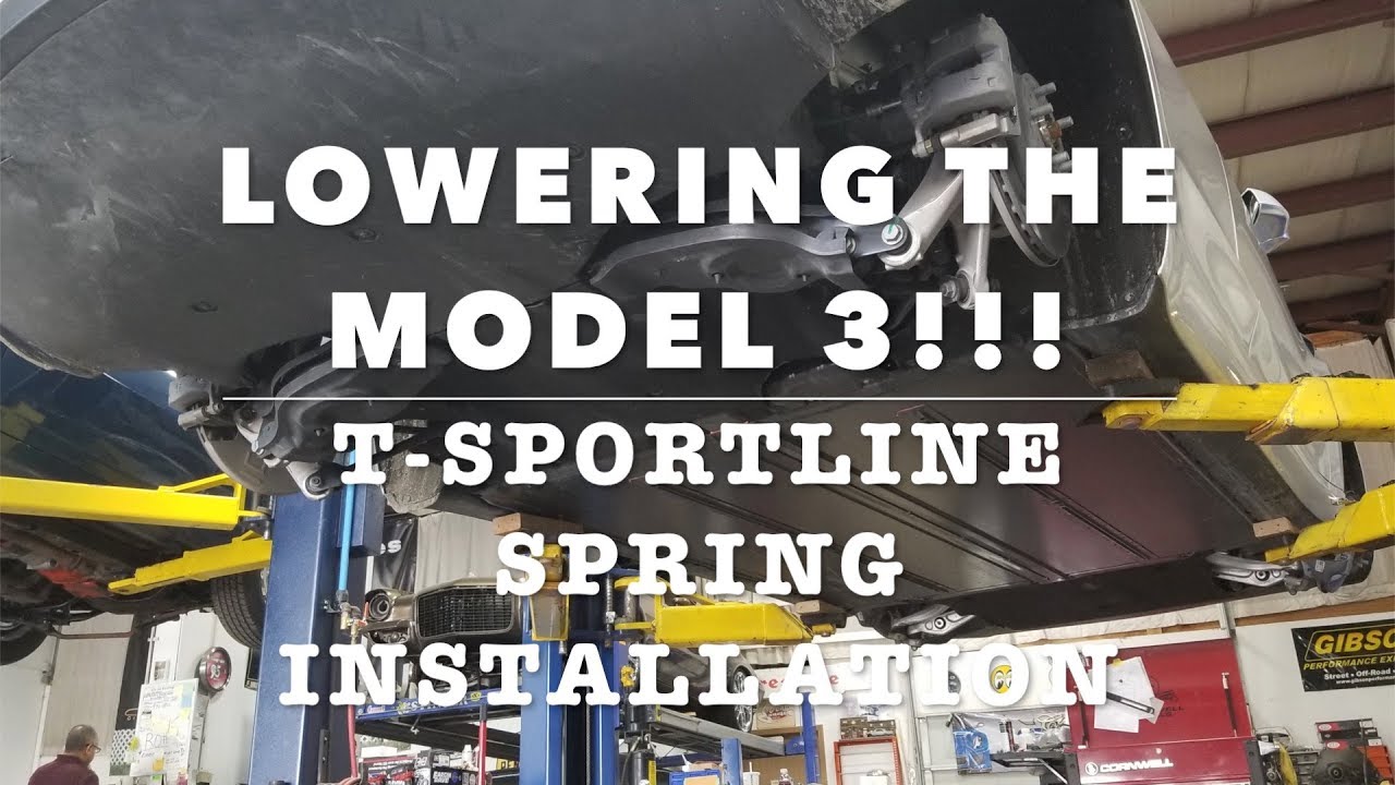 More Tesla Model 3 mods! Lowering the Model 3 with T-Sportline springs