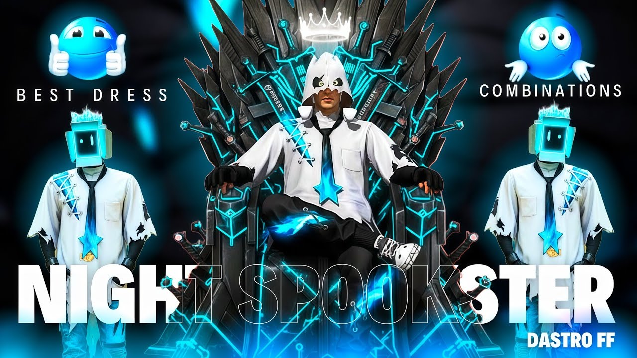 BEST DRESS COMBINATION WITH NIGHT SPOOKSTER BUNDLE 😱 FREE FIRE| NOVEMBER MONTH BOOYAH PASS COMBO