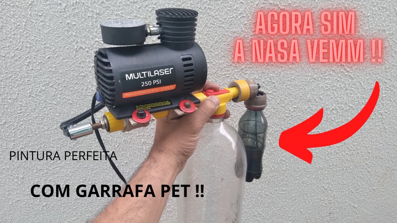 INCRÍVEL PISTOLA DE PINTURA CASEIRA ELETRICA 12 V COM GARRAFA PET, PINTURA PERFEITA, DICA DE OURO !