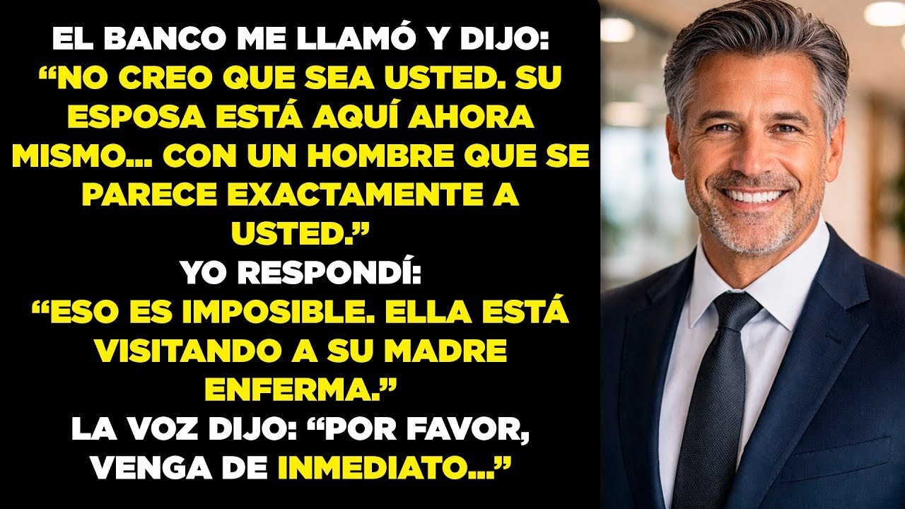 El banco llamó_ “Tu esposa está aquí con un hombre que se parece exactamente a ti…”