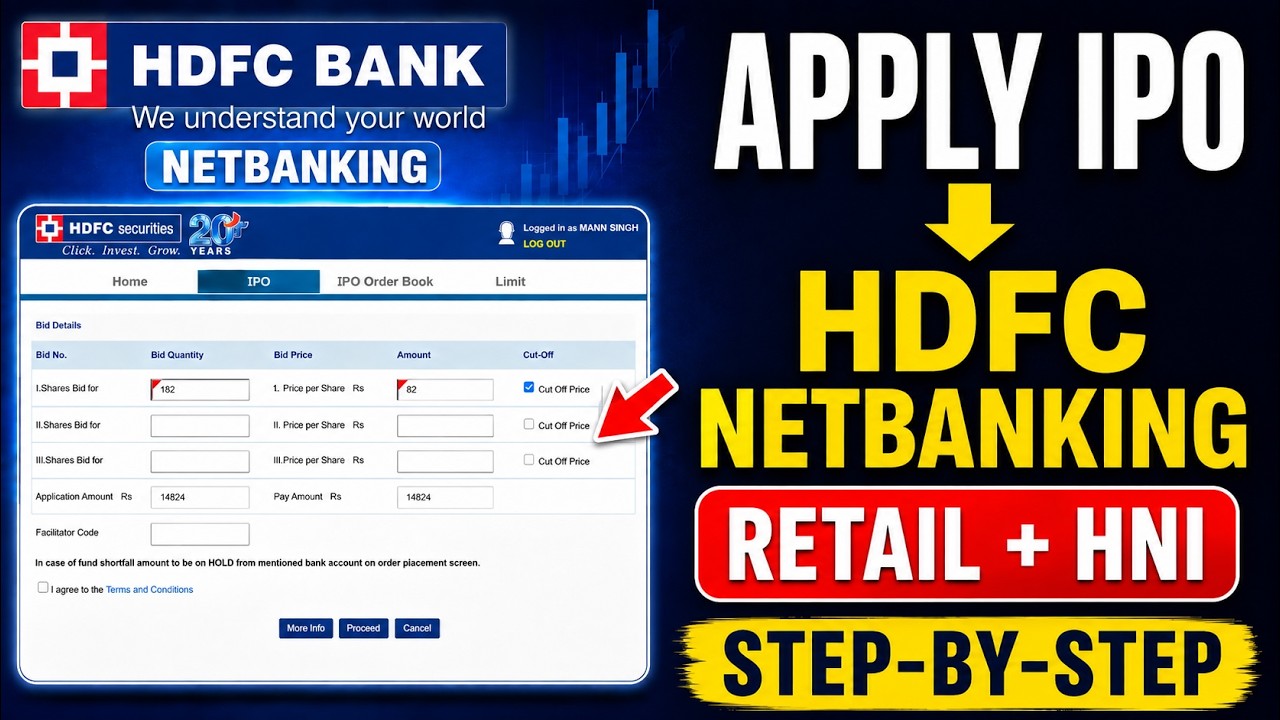 How to Apply IPO Through HDFC NetBanking | ASBA Process | Retail & HNI 2026