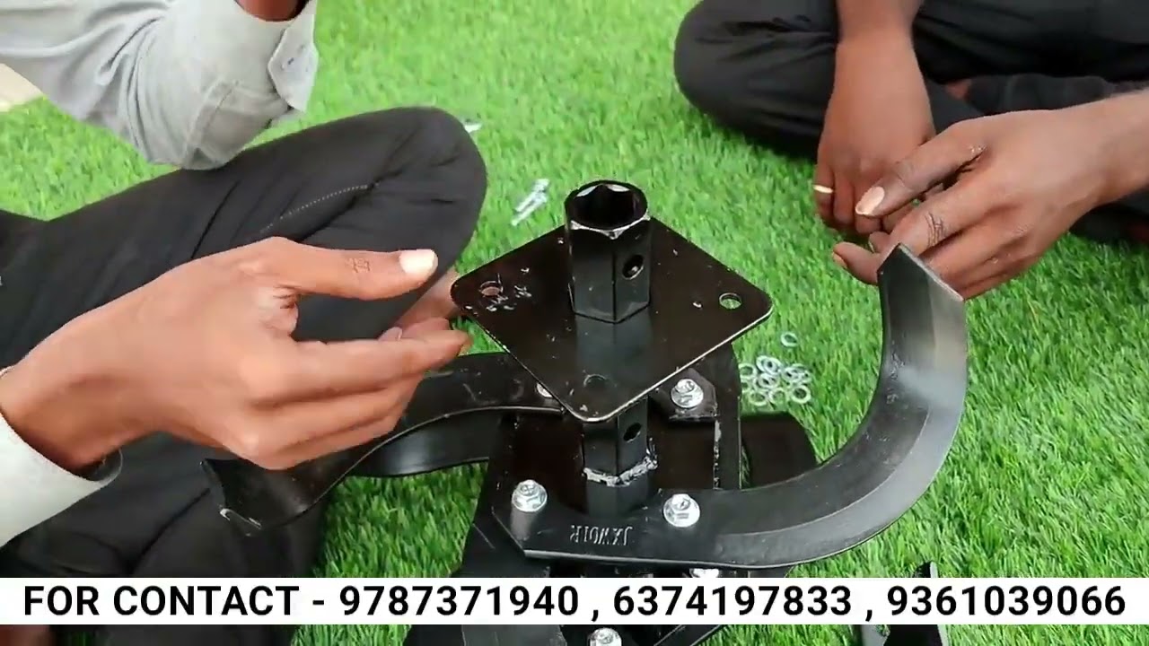 kk ic 200 p blade fitting/power weeder blade fitting video/the agri world