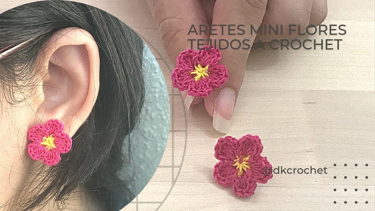 Aretes/ mini flores muy fácil, tejidos a crochet/Tutorial