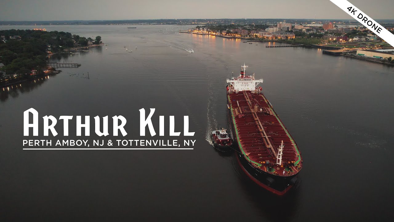 Arthur Kill Oil Tanker 4K Drone
