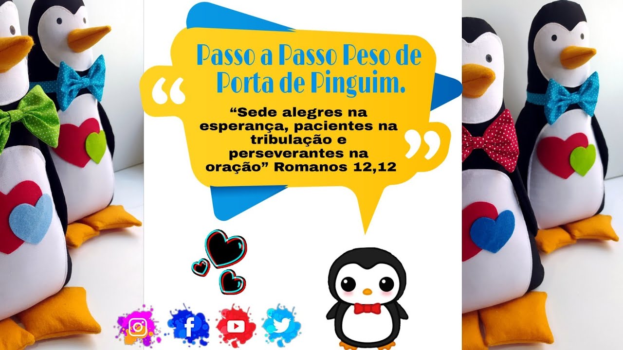 Pinguim Peso de Porta - Passo a Passo a Passo🐧 #pesodeporta #artesanato #passoapasso#diy
