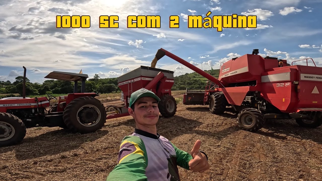 FUI BASUCAR PRO VIZINHO NA COLHEITA DE SOJA COM 2 MÁQUINA | 4K