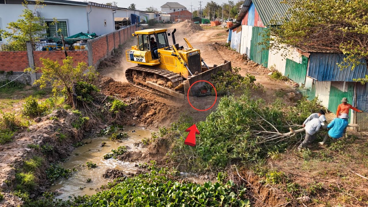 Great new project!! Strong clearing, pushing soil, dumping garbage bins under houses by Dozer & Dump