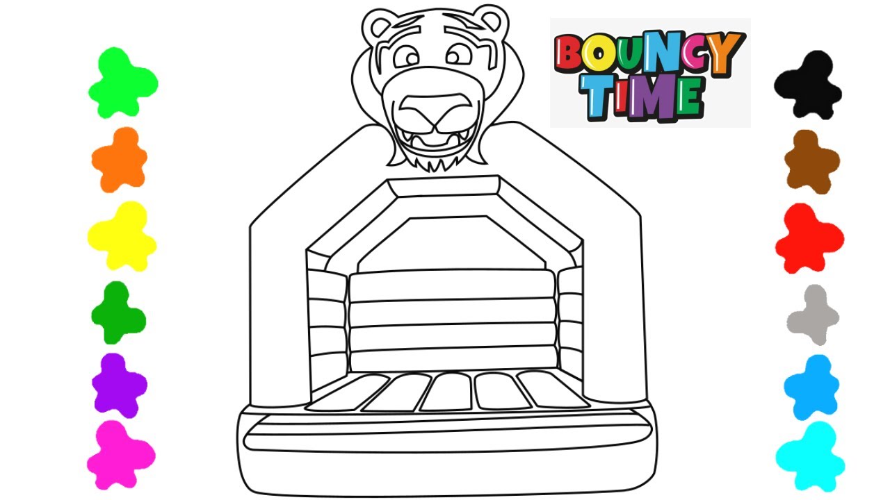 How To Draw A Tiger Bouncy Castle For Kids