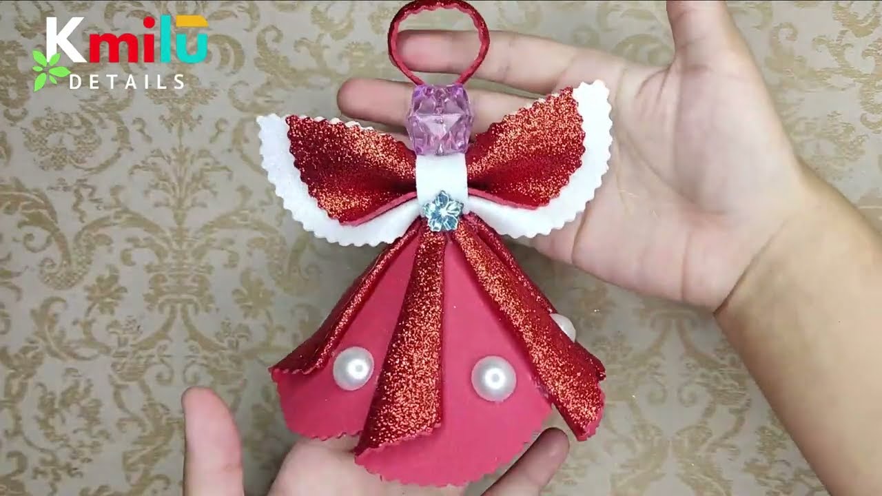 Ángel de Navidad en foami sin molde 😇