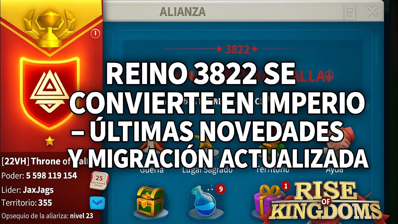🏰 ¡Reino 3822 se Convierte en Imperio!🔥 Últimas Novedades y Migración Actualizada💥RISE OF KINDOMS💯