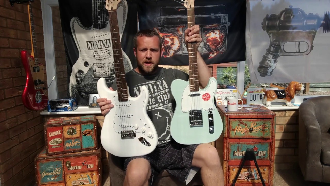 TELECASTER STRATOCASTER COMPARISON Squier Bullet Tele VS Strat [Shootout]