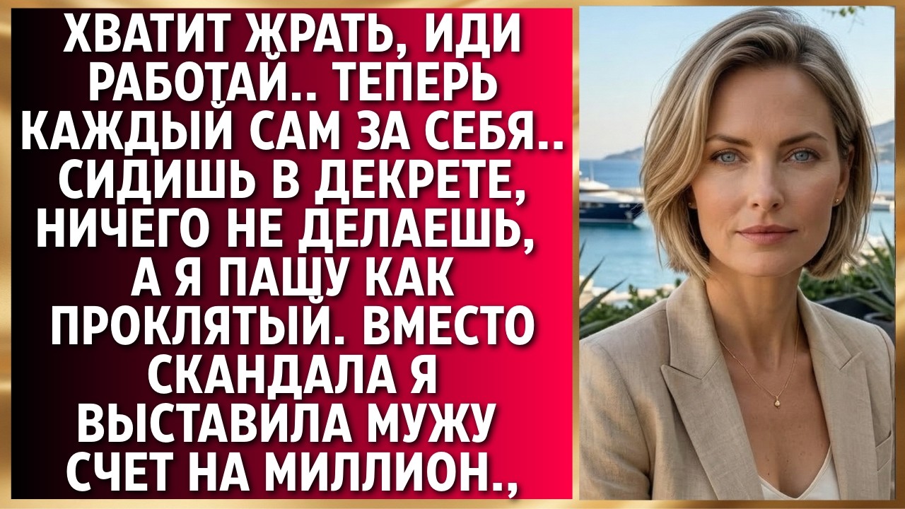 Хватит жрать, иди работай. Теперь каждый сам за себя. Сидишь в декрете ничего не делаешь....