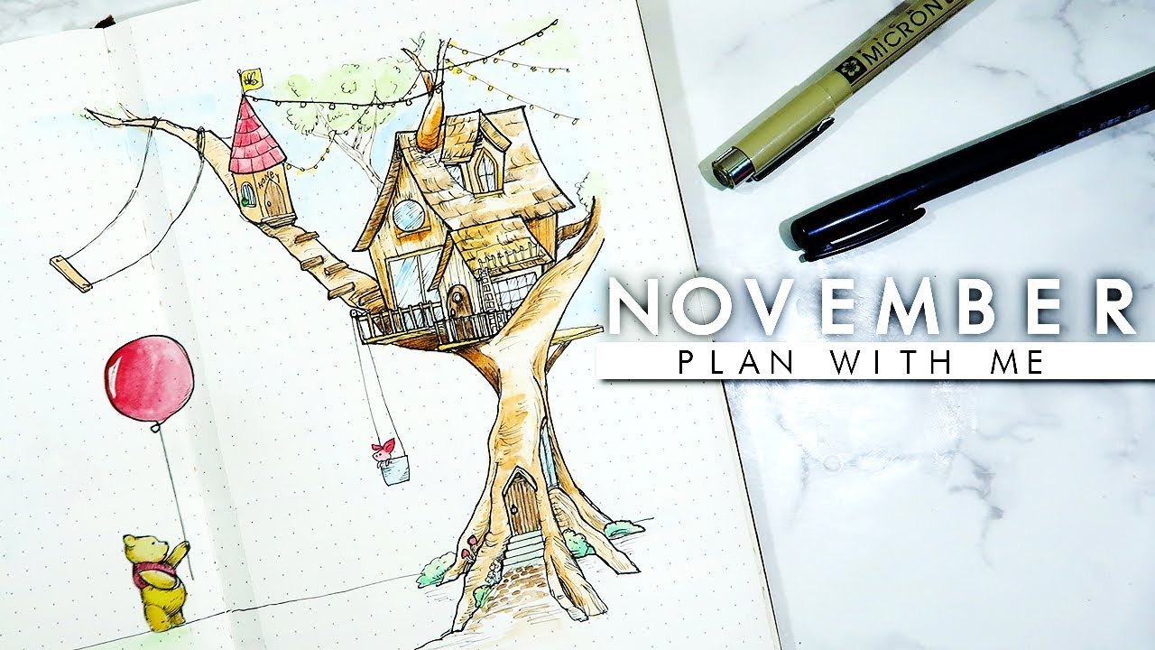 PLAN WITH ME | November 2018 Winnie The Pooh Bullet Journal Setup