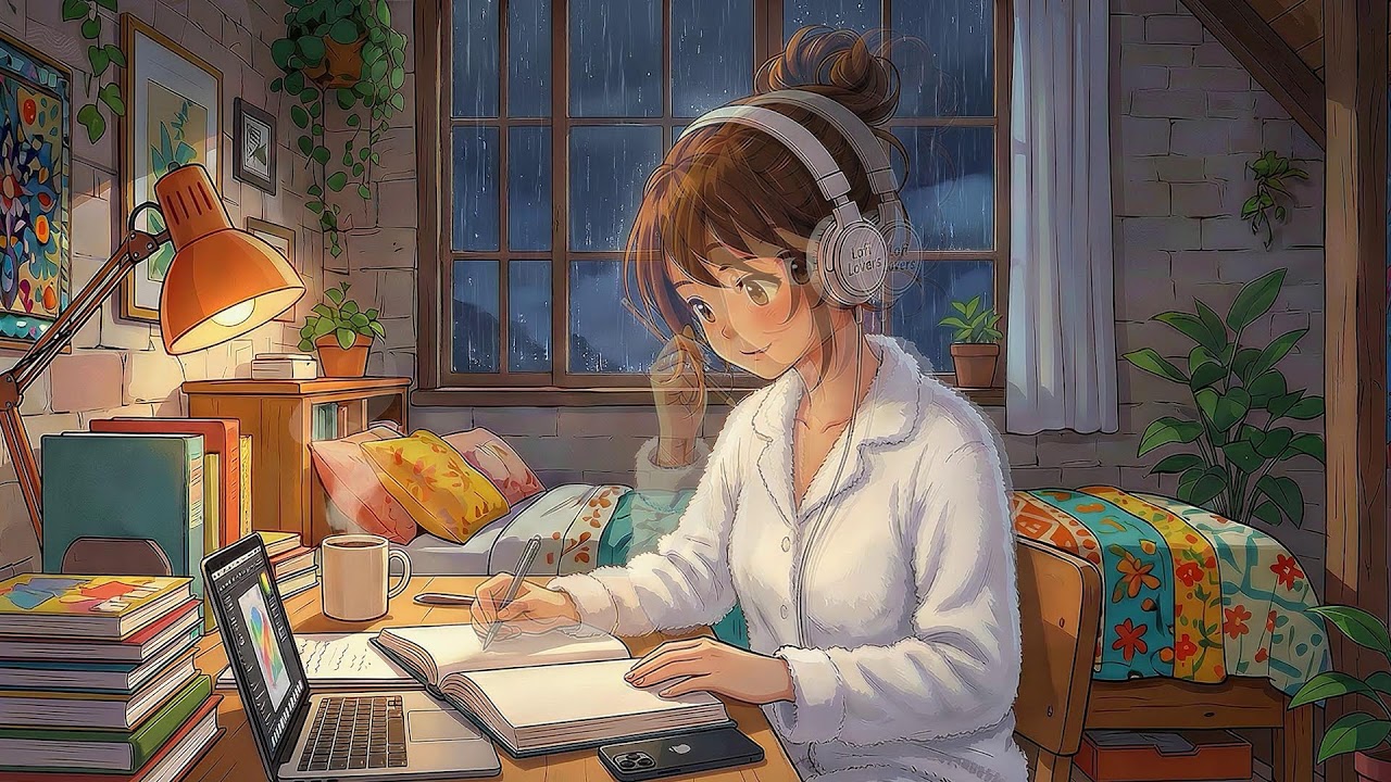 Rainy Night Lofi 🌧️ | Chill Beats to Study, Relax & Focus | Cozy Study Room Lofi Mix