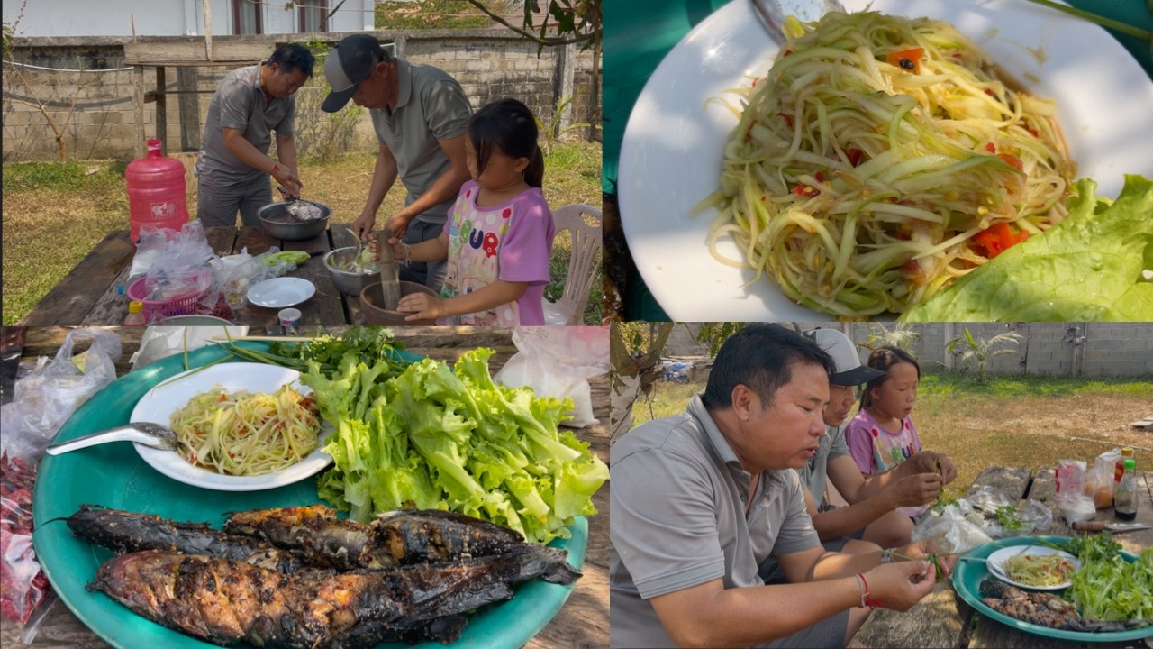 uYeej nkawv 2 txiv tub tuaj tuav qaub peb noj ntxuag ntses ci qab kawg. 18/2/2026