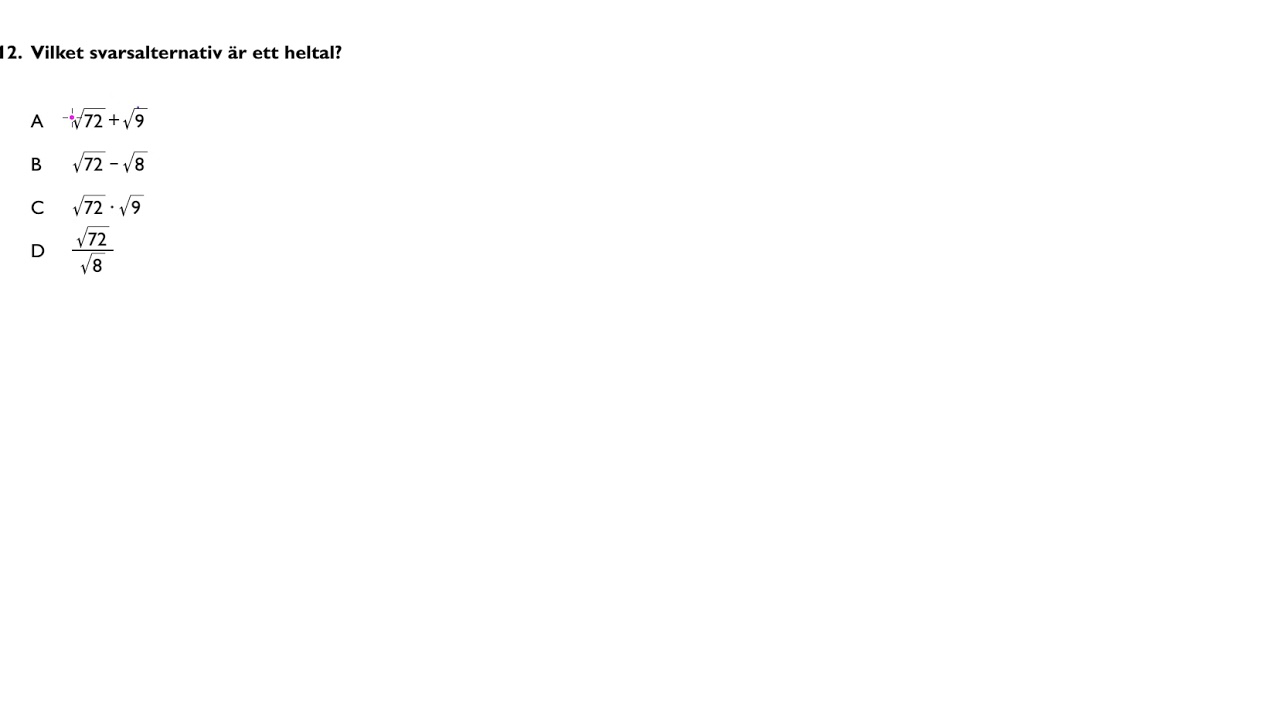 Högskoleprovet Hösten 2018 2018 10 21 provpass 2 Uppgift 12