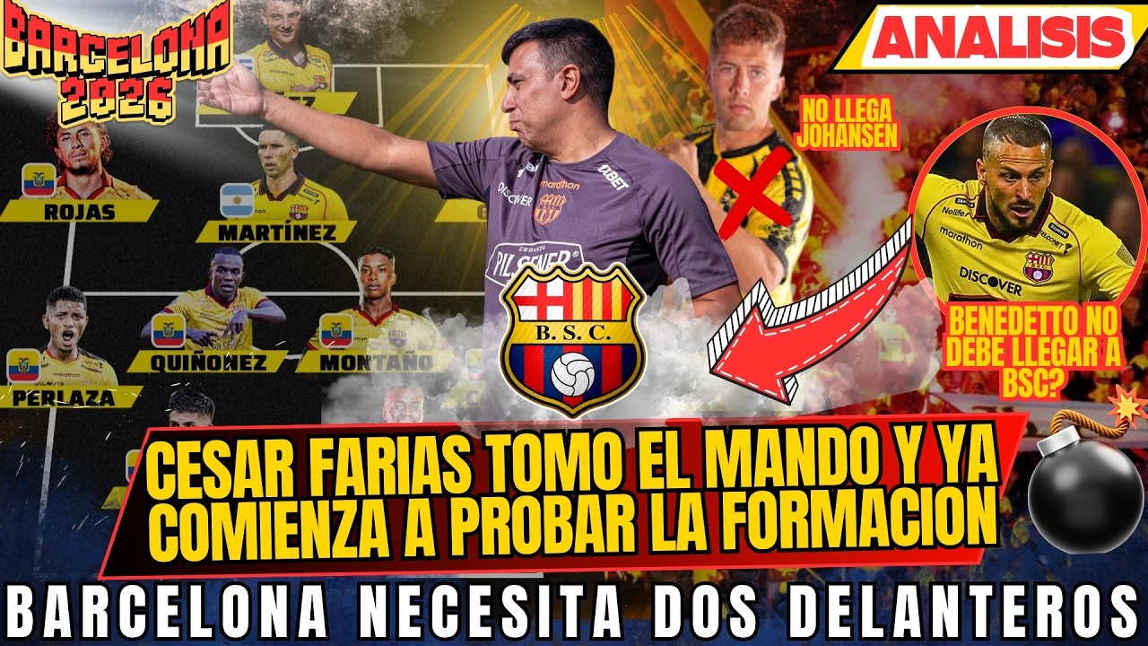 FARIAS YA PROBO FORMACION EN BARCELONA - JOHANSEN SE CAE? -  BENEDETTO VIENE O NO?