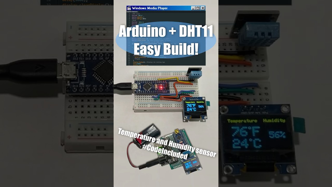 Arduino Temperature and Humidity Display Project (Portable!) 