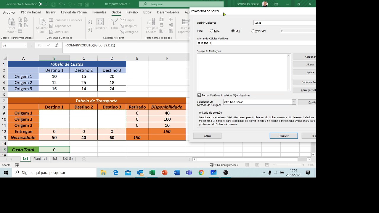 Problema de Transporte Excel