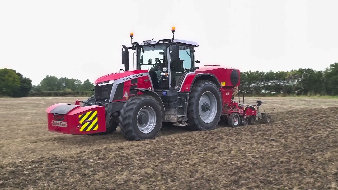 8-10-21 Bupton Farm, Drilling with Massey Ferguson 8S.245 and Sumo DTS