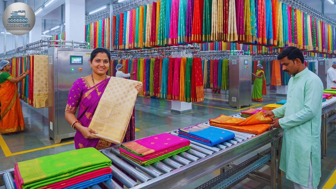 Inside a Saree Factory | How Sarees Are Made at Massive Scale