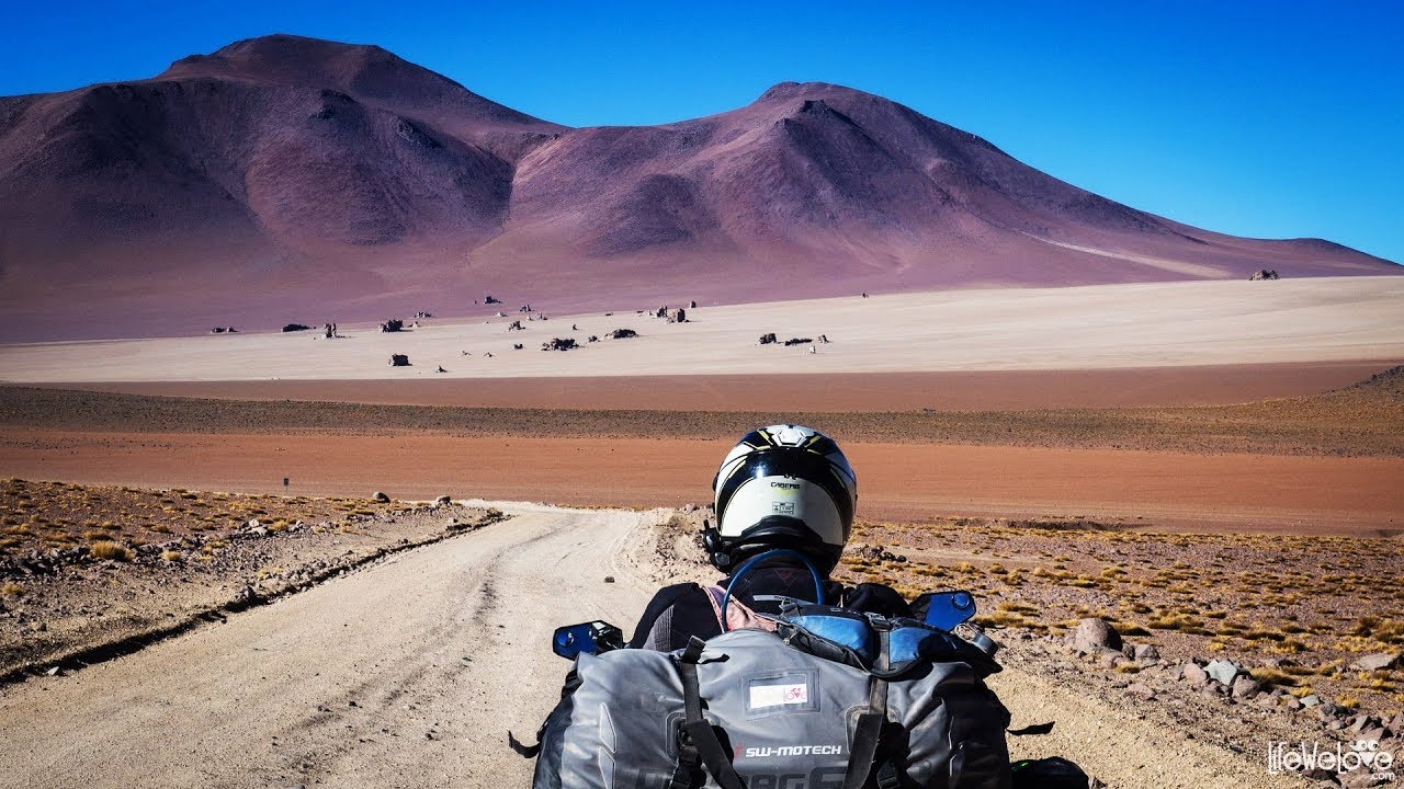 Lagunas Route in Bolivia on a motorbike: Laguna Colorada and Salvador Dali Desert