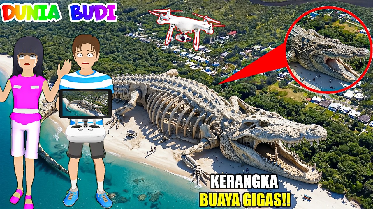 Yuta Mio Panik Drone Menangkap Kerangka BUAYA RAKSASA Mengerikan Di Pantai Dekat Rumah 😱
