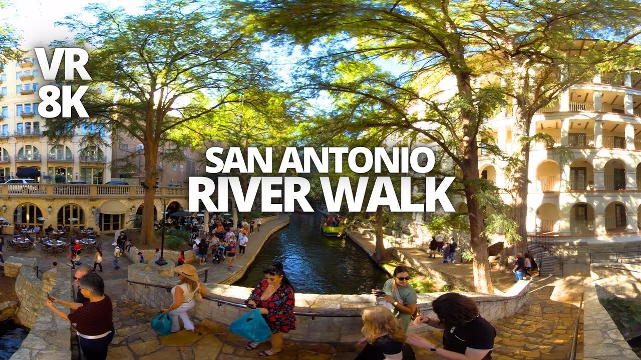 Exploring San Antonio River Walk in Texas USA in VR 360° 8K #riverwalk #sanantonio #texas