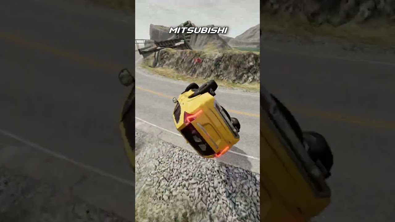 Insane jump over broken bridge 322 #crashdrive #beamngexperiments #beamngdrive